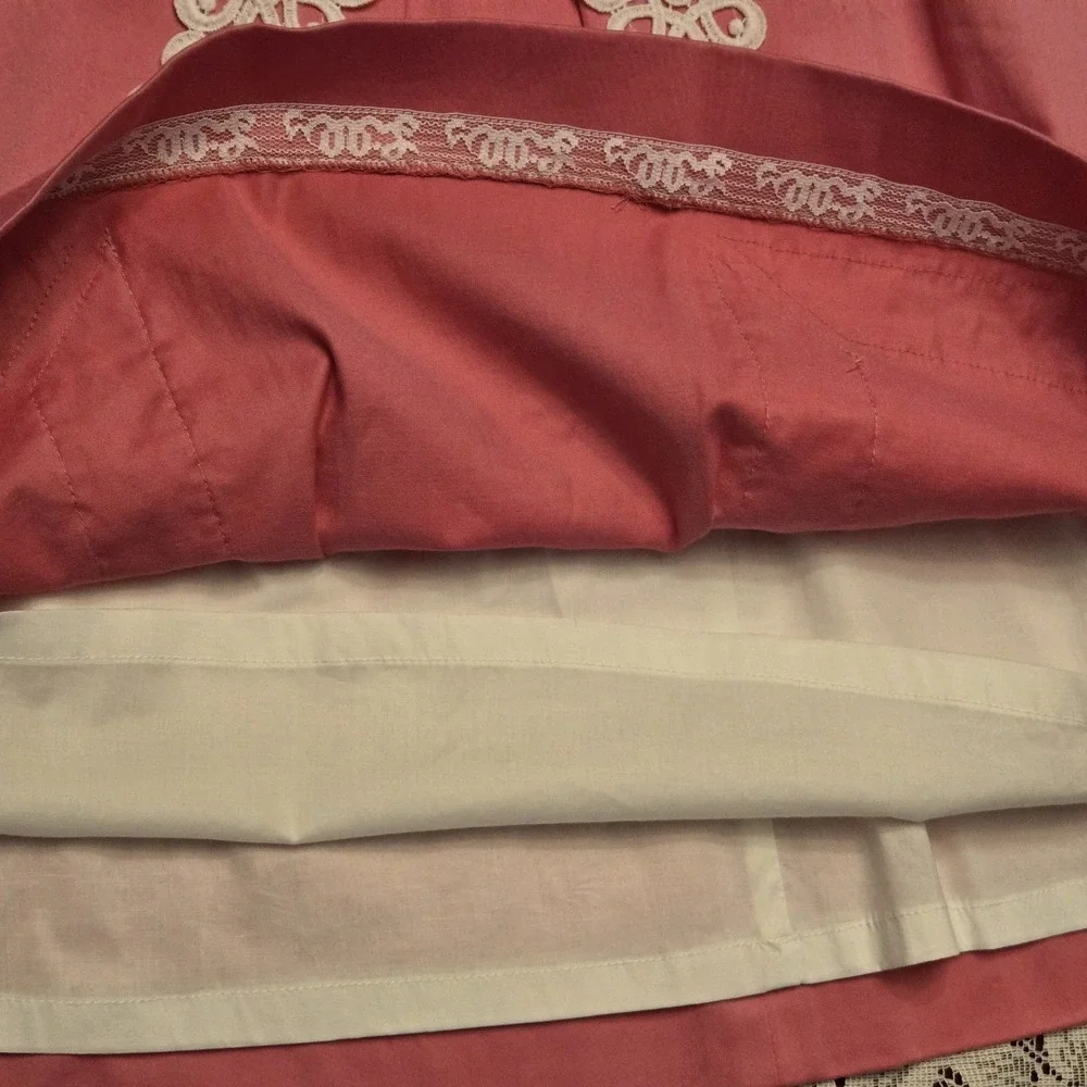 EUC Lilly Pulitzer Sz 0 Pink Betsey Dress Strapless White Lace Embroidery Pleat‎ - Picture 13 of 16